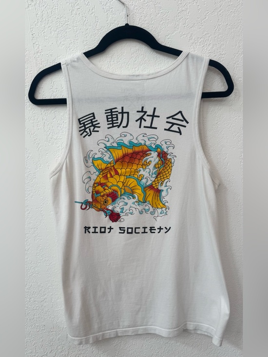 riot society Other - Men's Riot Society screen print Koi fish logo white sleevelesstank top